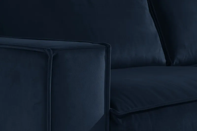 Cloudia Hjørnesofa Large Fløyel - Blå - Møbler - Sofaer - Hjørnesofaer