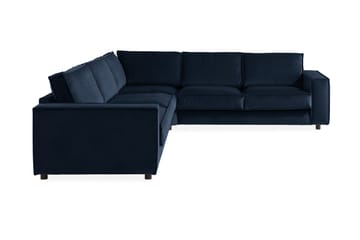Cloudia Hjørnesofa Large Fløyel - Blå - Møbler - Sofaer - Hjørnesofaer
