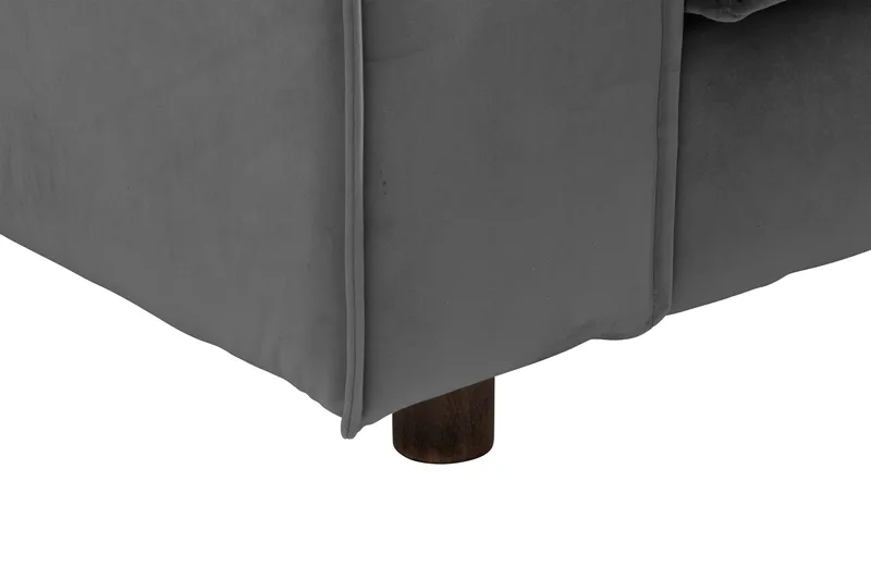 Cloudia Hjørnesofa Large Fløyel - Lysegrå - Møbler - Sofaer - Hjørnesofaer