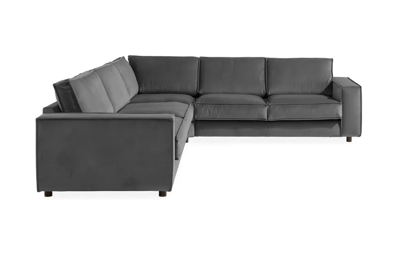 Cloudia Hjørnesofa Large Fløyel - Lysegrå - Møbler - Sofaer - Hjørnesofaer