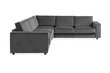 Cloudia Hjørnesofa Large Fløyel - Lysegrå - Møbler - Sofaer - Hjørnesofaer