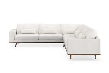 Copenhagen 6-seters L-formet Hjørnesofa i Bouclé - Hvit - Møbler - Sofaer - Hjørnesofaer