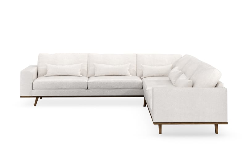 Copenhagen 6-seters L-formet Hjørnesofa i Bouclé - Hvit - Møbler - Sofaer - Hjørnesofaer