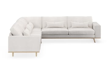 Copenhagen 6-seters L-formet Hjørnesofa i Bouclé - Hvit - Møbler - Sofaer - Hjørnesofaer