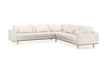 Copenhagen 6-seters L-formet Hjørnesofa i Bouclé - Hvit - Møbler - Sofaer - Hjørnesofaer