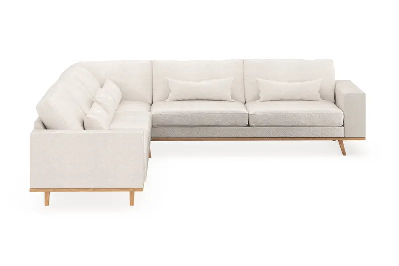 Copenhagen 6-seters L-formet Hjørnesofa i Bouclé - Hvit - Møbler - Sofaer - Hjørnesofaer