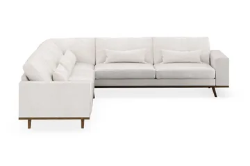 Copenhagen 6-seters L-formet Hjørnesofa i Bouclé - Hvit - Møbler - Sofaer - Hjørnesofaer