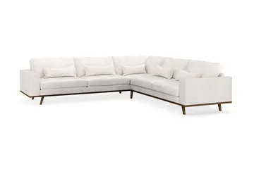 Copenhagen 6-seters L-formet Hjørnesofa i Bouclé - Hvit - Møbler - Sofaer - Hjørnesofaer