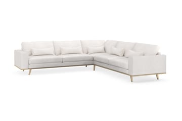 Copenhagen 6-seters L-formet Hjørnesofa i Bouclé - Hvit - Møbler - Sofaer - Hjørnesofaer