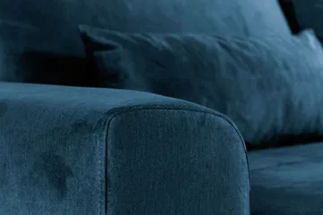 Copenhagen 6-seters L-formet Hjørnesofa i Fløyel - Blå - Møbler - Sofaer - Hjørnesofaer