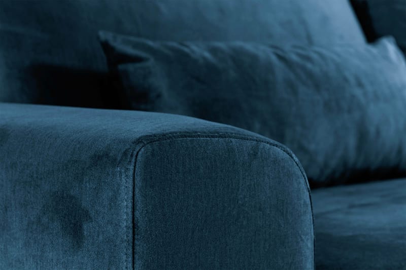 Copenhagen 6-seters L-formet Hjørnesofa i Fløyel - Blå - Møbler - Sofaer - Hjørnesofaer