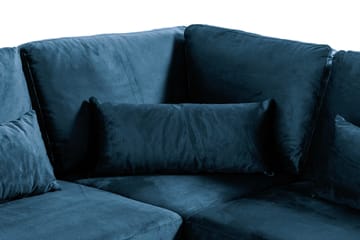 Copenhagen 6-seters L-formet Hjørnesofa i Fløyel - Blå - Møbler - Sofaer - Hjørnesofaer