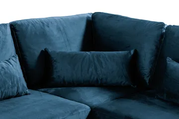 Copenhagen 6-seters L-formet Hjørnesofa i Fløyel - Blå - Møbler - Sofaer - Hjørnesofaer