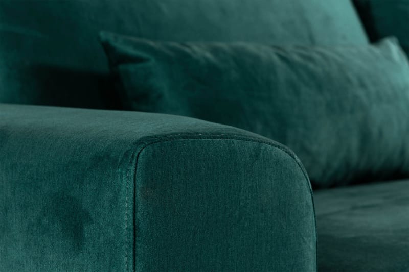 Copenhagen 6-seters L-formet Hjørnesofa i Fløyel - Grønn - Møbler - Sofaer - Hjørnesofaer