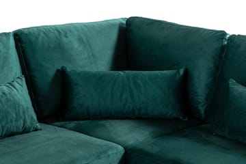 Copenhagen 6-seters L-formet Hjørnesofa i Fløyel - Grønn - Møbler - Sofaer - Hjørnesofaer