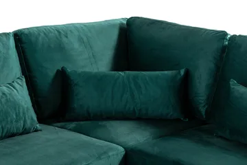 Copenhagen 6-seters L-formet Hjørnesofa i Fløyel - Grønn - Møbler - Sofaer - Hjørnesofaer