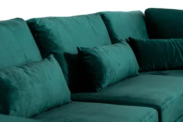 Copenhagen 6-seters L-formet Hjørnesofa i Fløyel - Grønn - Møbler - Sofaer - Hjørnesofaer