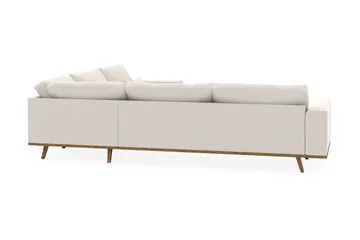 Copenhagen 6-seters L-formet Hjørnesofa i Fløyel - Kremhvit - Møbler - Sofaer - Hjørnesofaer