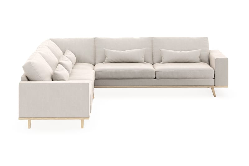 Copenhagen 6-seters L-formet Hjørnesofa i Fløyel - Kremhvit - Møbler - Sofaer - Hjørnesofaer