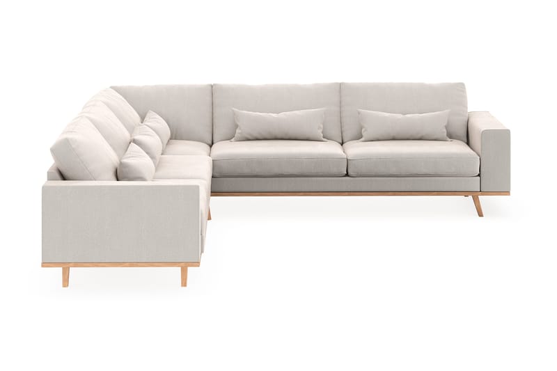 Copenhagen 6-seters L-formet Hjørnesofa i Fløyel - Kremhvit - Møbler - Sofaer - Hjørnesofaer