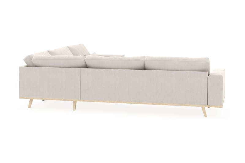 Copenhagen 6-seters L-formet Hjørnesofa i Fløyel - Kremhvit - Møbler - Sofaer - Hjørnesofaer