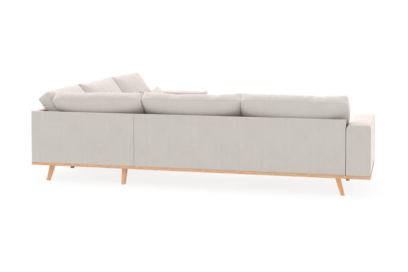 Copenhagen 6-seters L-formet Hjørnesofa i Fløyel - Kremhvit - Møbler - Sofaer - Hjørnesofaer