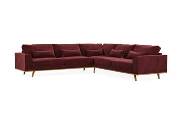 Copenhagen 6-seters L-formet Hjørnesofa i Fløyel - Lilla - Møbler - Sofaer - Hjørnesofaer