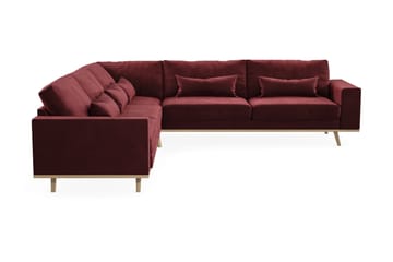 Copenhagen 6-seters L-formet Hjørnesofa i Fløyel - Lilla - Møbler - Sofaer - Hjørnesofaer