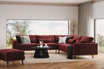 Copenhagen 6-seters L-formet Hjørnesofa i Fløyel - Lilla - Møbler - Sofaer - Hjørnesofaer