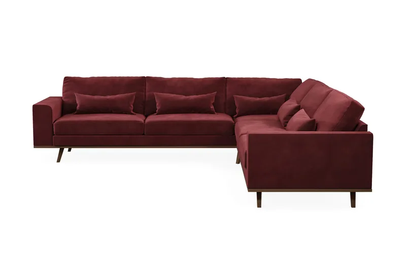 Copenhagen 6-seters L-formet Hjørnesofa i Fløyel, Lilla