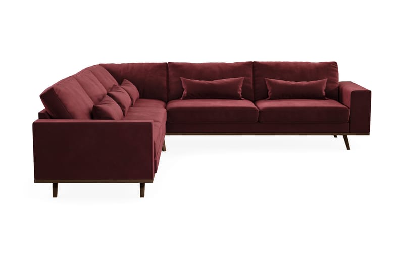 Copenhagen 6-seters L-formet Hjørnesofa i Fløyel - Lilla - Møbler - Sofaer - Hjørnesofaer