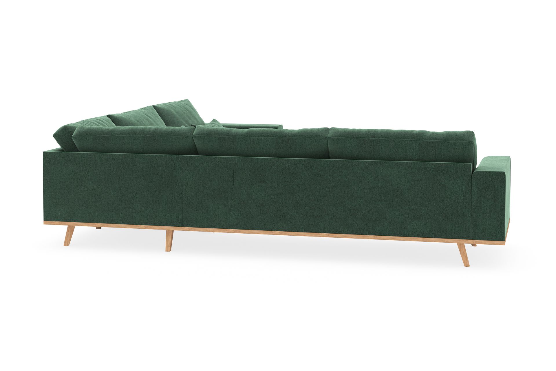 Copenhagen 6-seters L-formet Hjørnesofa i Fløyel - Mørk grønn - Møbler - Sofaer - Hjørnesofaer