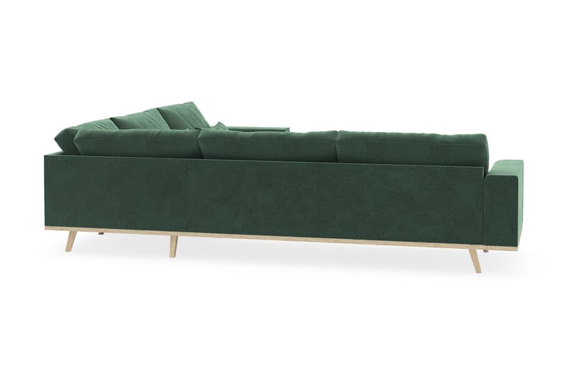 Copenhagen 6-seters L-formet Hjørnesofa i Fløyel - Mørk grønn - Møbler - Sofaer - Hjørnesofaer