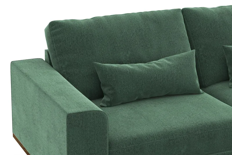 Copenhagen 6-seters L-formet Hjørnesofa i Fløyel - Mørk grønn - Møbler - Sofaer - Hjørnesofaer