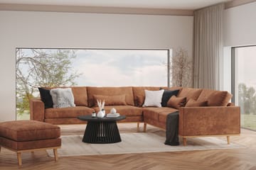 Copenhagen 6-seters L-formet Hjørnesofa i Kunstlær - Brun - Møbler - Sofaer - Hjørnesofaer