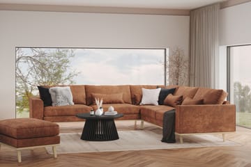 Copenhagen 6-seters L-formet Hjørnesofa i Kunstlær - Brun - Møbler - Sofaer - Hjørnesofaer