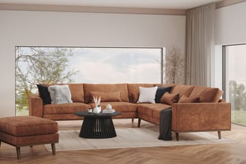 Copenhagen 6-seters L-formet Hjørnesofa i Kunstlær - Brun - Møbler - Sofaer - Hjørnesofaer