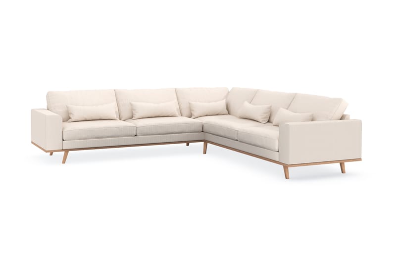 Copenhagen 6-seters L-formet Hjørnesofa i Manchester - Beige - Møbler - Sofaer - Hjørnesofaer