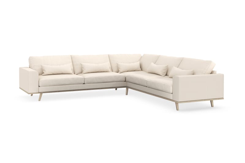 Copenhagen 6-seters L-formet Hjørnesofa i Manchester - Beige - Møbler - Sofaer - Hjørnesofaer