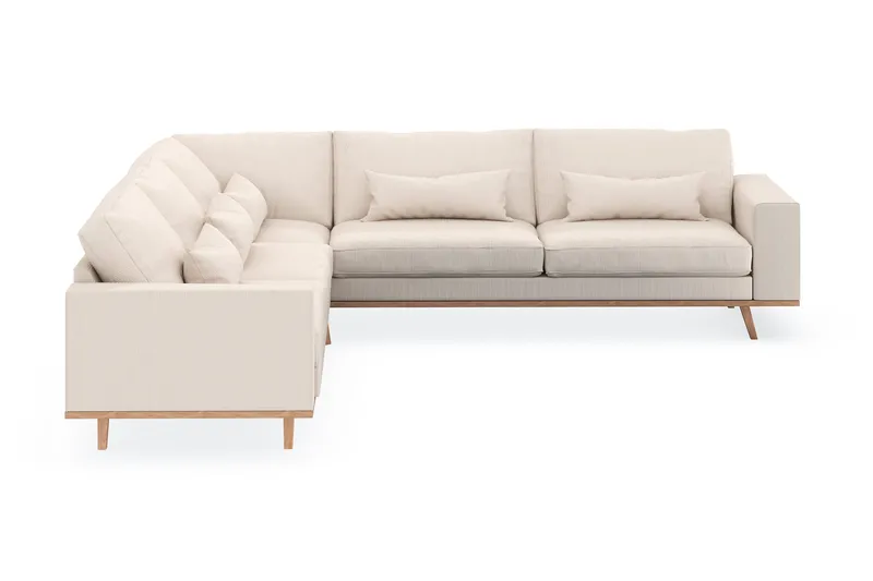 Copenhagen 6-seters L-formet Hjørnesofa i Manchester - Beige - Møbler - Sofaer - Hjørnesofaer