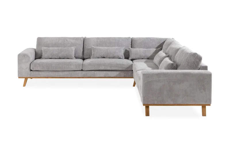 Copenhagen 6-seters L-formet Hjørnesofa i Manchester - Lys grå - Møbler - Sofaer - Hjørnesofaer