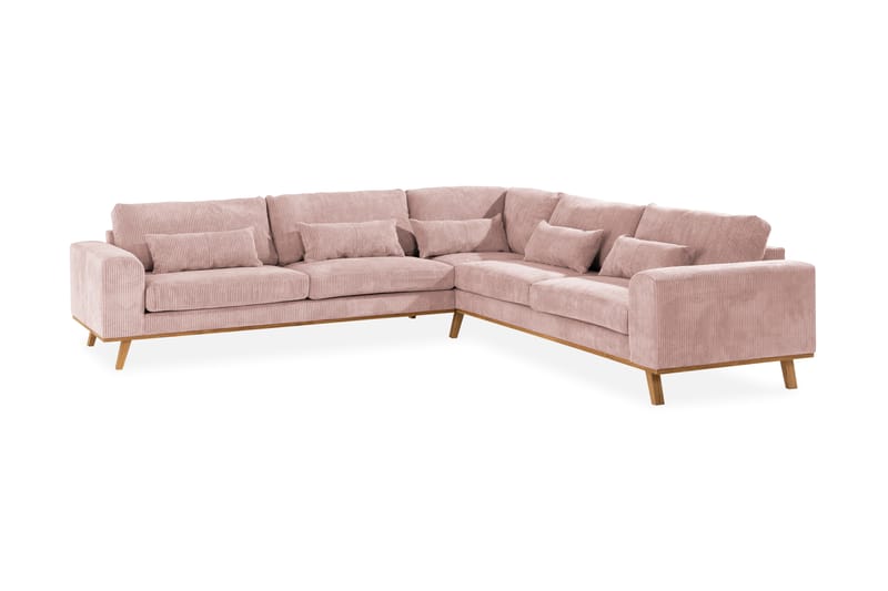 Copenhagen 6-seters L-formet Hjørnesofa i Manchester - Rosa - Møbler - Sofaer - Hjørnesofaer