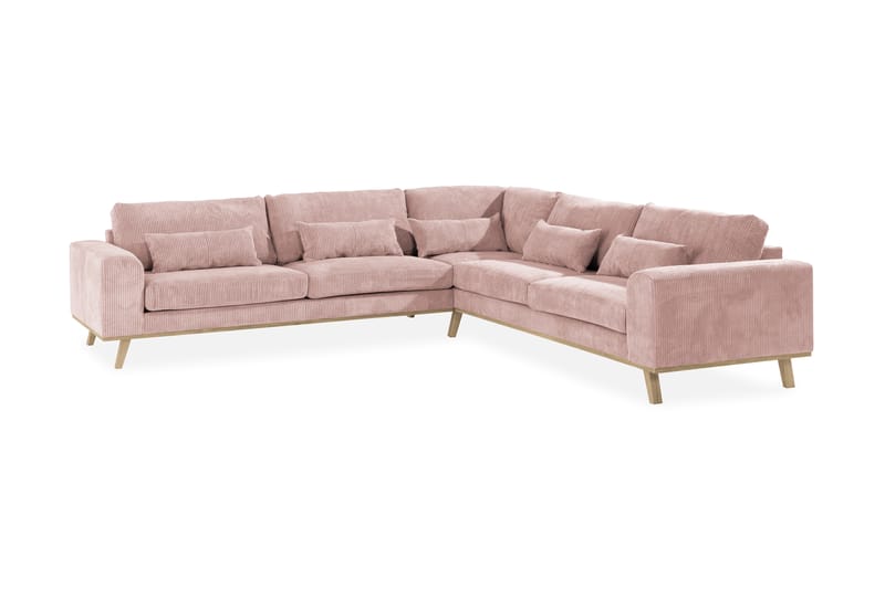 Copenhagen 6-seters L-formet Hjørnesofa i Manchester - Rosa - Møbler - Sofaer - Hjørnesofaer