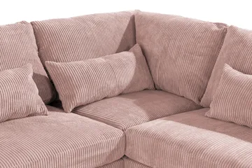 Copenhagen 6-seters L-formet Hjørnesofa i Manchester - Rosa - Møbler - Sofaer - Hjørnesofaer