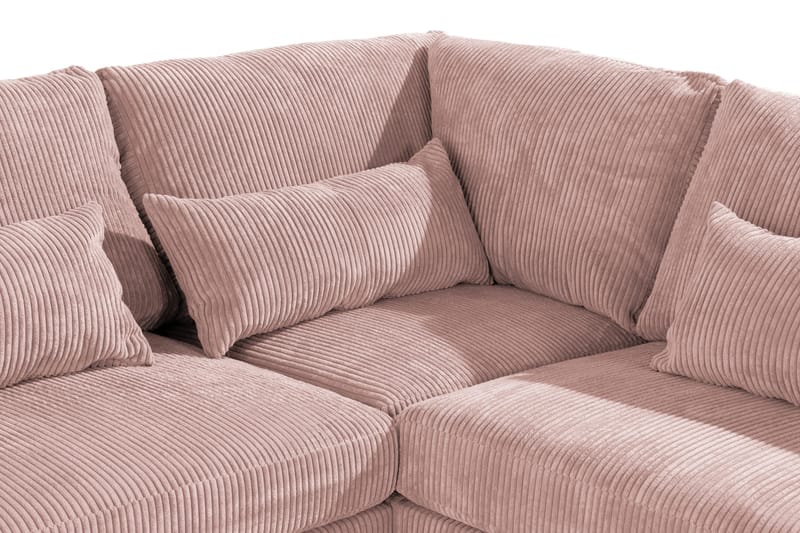 Copenhagen 6-seters L-formet Hjørnesofa i Manchester - Rosa - Møbler - Sofaer - Hjørnesofaer