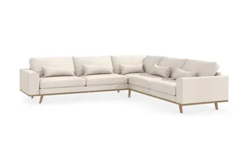 Copenhagen 6-seters L-formet Hjørnesofa i Stoff - Beige - Møbler - Sofaer - Hjørnesofaer