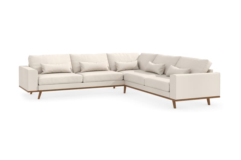 Copenhagen 6-seters L-formet Hjørnesofa i Stoff - Beige - Møbler - Sofaer - Hjørnesofaer
