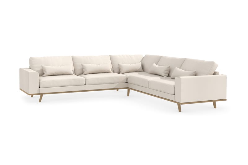 Copenhagen 6-seters L-formet Hjørnesofa i Stoff - Beige - Møbler - Sofaer - Hjørnesofaer