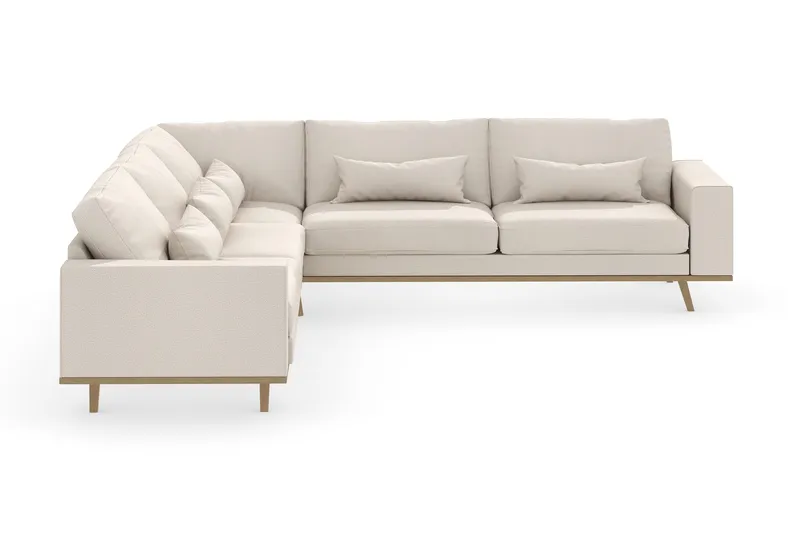 Copenhagen 6-seters L-formet Hjørnesofa i Stoff - Beige - Møbler - Sofaer - Hjørnesofaer