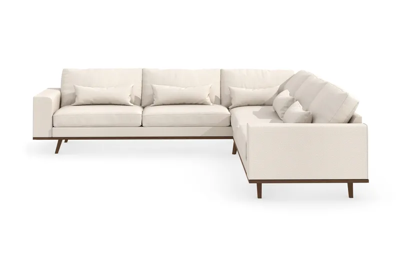 Copenhagen 6-seters L-formet Hjørnesofa i Stoff, Beige
